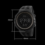 SKMEI 1251 Relógio Digital Desportivo Masculino de Moda para Exterior, à Prova de Água 50m com Bracelete em PU