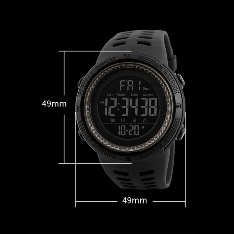 SKMEI 1251 Relógio Digital Desportivo Masculino de Moda para Exterior, à Prova de Água 50m com Bracelete em PU