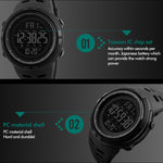 SKMEI 1251 Relógio Digital Desportivo Masculino de Moda para Exterior, à Prova de Água 50m com Bracelete em PU