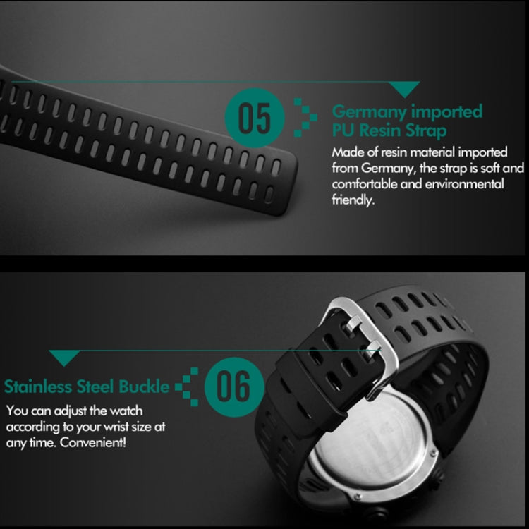 SKMEI 1251 Relógio Digital Desportivo Masculino de Moda para Exterior, à Prova de Água 50m com Bracelete em PU