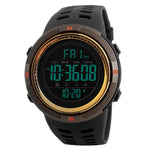 SKMEI 1251 Relógio Digital Desportivo Masculino de Moda para Exterior, à Prova de Água 50m com Bracelete em PU