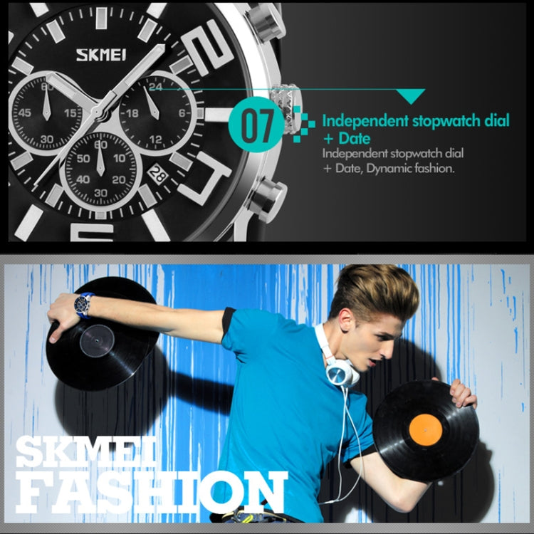 SKMEI 9128 Relógio de Pulso Desportivo Multifuncional de Moda com Mostrador 3D Grande, Relógio de Quartzo à Prova de Água 30m