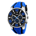 SKMEI 9128 Relógio de Pulso Desportivo Multifuncional de Moda com Mostrador 3D Grande, Relógio de Quartzo à Prova de Água 30m
