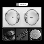 SKMEI 1389 Relógio Digital Multifuncional Masculino para Negócios, Relógio de Pulso com Mostrador Grande, à Prova de Água 30m, com Bracelete em Aço Inoxidável, 1389 Prateado, 1389 Preto, 1389 Azul