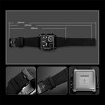 SKMEI 1391 Relógio Digital Multifuncional Masculino para Negócios, Relógio de Pulso com Mostrador Quadrado, à Prova de Água 30m, com Bracelete em Pele