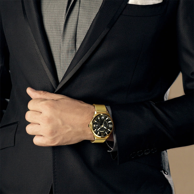 SKMEI 9166 Relógio de Negócios Masculino de Moda, Relógio de Pulso de Quartzo Metálico à Prova de Água 30m