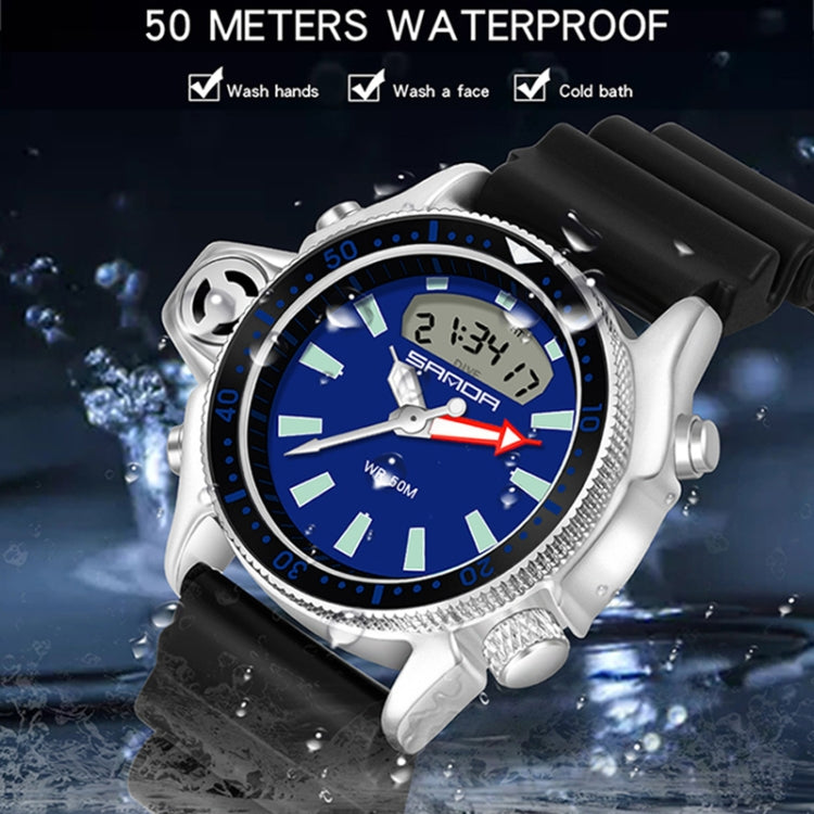 Relógio Digital Masculino Multifuncional SANDA 3008 para Desportos ao Ar Livre, Noctilucente, 50m à Prova de Água