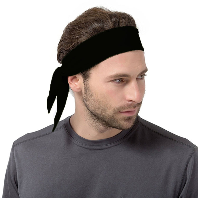 Bandana unissexo elástica para exercício, ioga e ginásio, que absorve o suor, faixa para a cabeça, faixa de suor, lenço para a cabeça, tamanho: 1.2*0.06m, faixa de suor para a cabeça (preto)