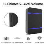 Receptor de Campainha WiFi P6-B 110dB Sem Fios IP55 à Prova de Água com Baixo Consumo de Energia e Luz Noturna, 53 Opções de Música, Alcance do Receptor: 300m, N15K-1T1-B Branco, N15K-1T1-B Preto