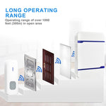 Receptor de Campainha WiFi P6-B 110dB Sem Fios IP55 à Prova de Água com Baixo Consumo de Energia e Luz Noturna, 53 Opções de Música, Alcance do Receptor: 300m, N15K-1T1-B Branco, N15K-1T1-B Preto