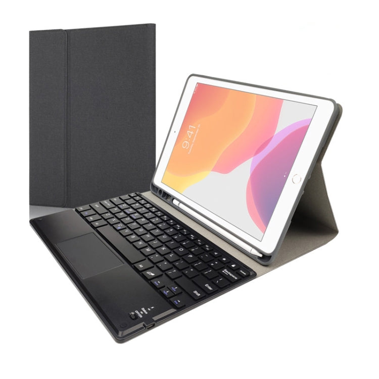 RK102C Teclado Bluetooth Magnético Destacável de Plástico com Touchpad + Capa de TPU com Padrão de Seda para iPad 10.2, com Suporte para Caneta e Suporte, RK102C