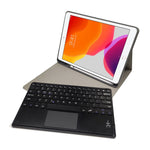 RK102C Teclado Bluetooth Magnético Destacável de Plástico com Touchpad + Capa de TPU com Padrão de Seda para iPad 10.2, com Suporte para Caneta e Suporte, RK102C