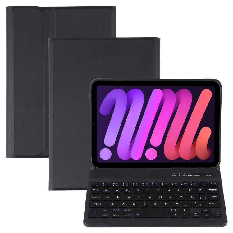 A06 Teclado Bluetooth TPU Ultra-fino com Textura de Pele de Cordeiro Destacável Capa de Couro para Tablet com Suporte para iPad mini 6 / mini 7, A06