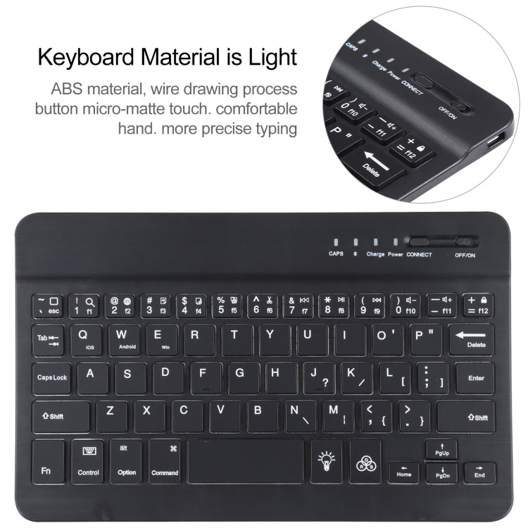 A06 Teclado Bluetooth TPU Ultra-fino com Textura de Pele de Cordeiro Destacável Capa de Couro para Tablet com Suporte para iPad mini 6 / mini 7, A06