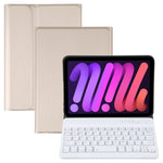 A06 Teclado Bluetooth TPU Ultra-fino com Textura de Pele de Cordeiro Destacável Capa de Couro para Tablet com Suporte para iPad mini 6 / mini 7, A06