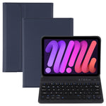 A06 Teclado Bluetooth TPU Ultra-fino com Textura de Pele de Cordeiro Destacável Capa de Couro para Tablet com Suporte para iPad mini 6 / mini 7, A06
