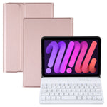 A06 Teclado Bluetooth TPU Ultra-fino com Textura de Pele de Cordeiro Destacável Capa de Couro para Tablet com Suporte para iPad mini 6 / mini 7, A06