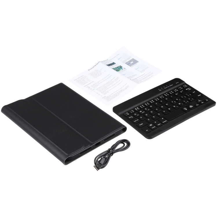 A06S Teclado Bluetooth TPU Ultra-fino com Retroiluminação e Textura de Pele de Cordeiro Destacável Capa de Couro para Tablet com Suporte para iPad mini 6 / mini 7, A06S