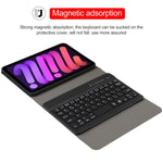 A06S Teclado Bluetooth TPU Ultra-fino com Retroiluminação e Textura de Pele de Cordeiro Destacável Capa de Couro para Tablet com Suporte para iPad mini 6 / mini 7, A06S