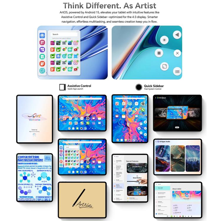 Teclast ArtPad Pro Tablet PC, 8GB+256GB, 12,7 polegadas Android 15 MTK Helio G99 Octa Core, Rede 4G Dual SIM, ArtPad Pro