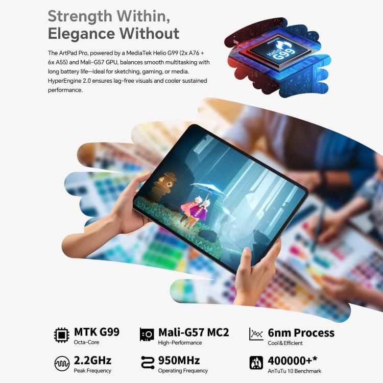 Teclast ArtPad Pro Tablet PC, 8GB+256GB, 12,7 polegadas Android 15 MTK Helio G99 Octa Core, Rede 4G Dual SIM, ArtPad Pro
