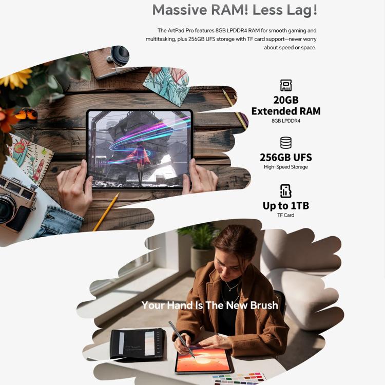 Teclast ArtPad Pro Tablet PC, 8GB+256GB, 12,7 polegadas Android 15 MTK Helio G99 Octa Core, Rede 4G Dual SIM, ArtPad Pro
