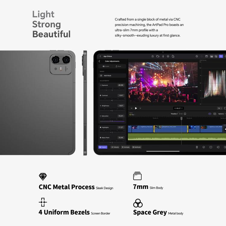 Teclast ArtPad Pro Tablet PC, 8GB+256GB, 12,7 polegadas Android 15 MTK Helio G99 Octa Core, Rede 4G Dual SIM, ArtPad Pro
