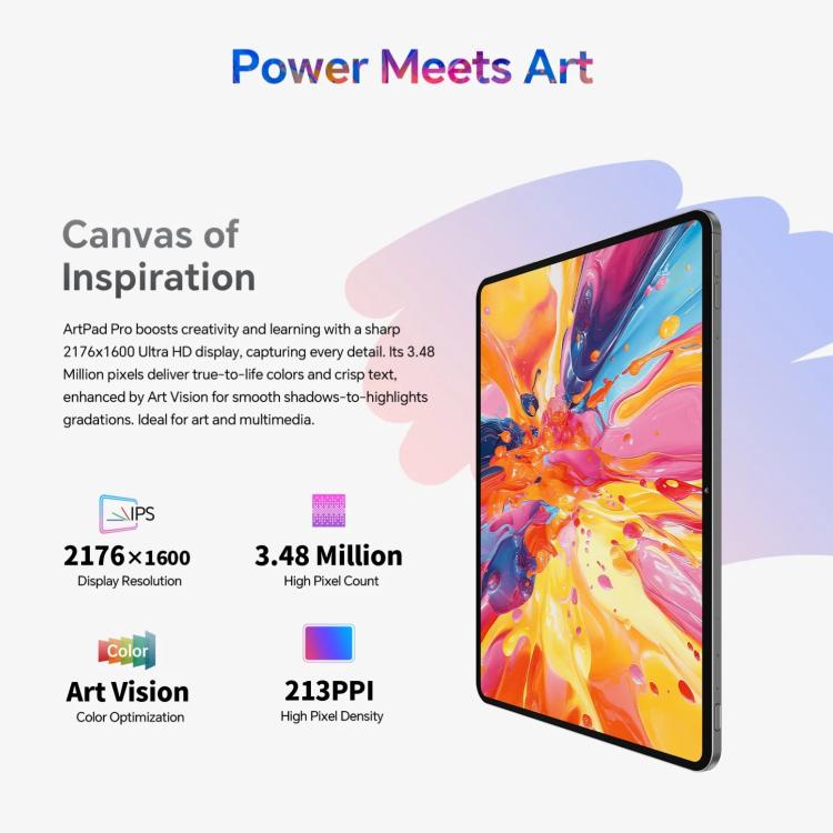 Teclast ArtPad Pro Tablet PC, 8GB+256GB, 12,7 polegadas Android 15 MTK Helio G99 Octa Core, Rede 4G Dual SIM, ArtPad Pro