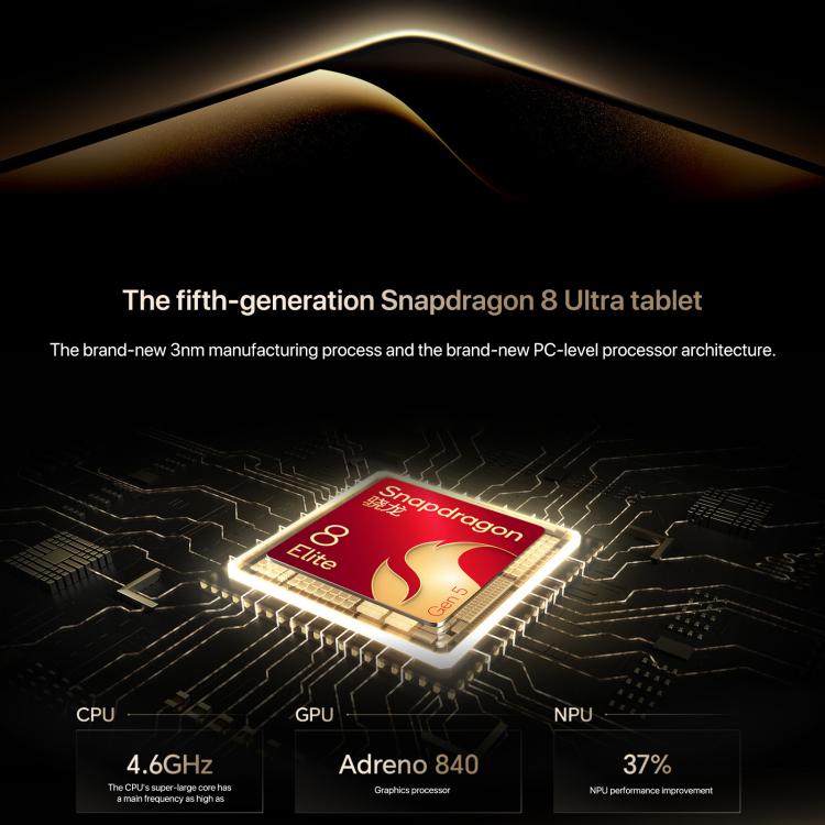 Tablet PC Honor MagicPad3 Pro 13,3 polegadas WiFi, 12GB+512GB MagicOS 10.0 Qualcomm Snapdragon 8 Lite Gen5 Octa Core, 12GB+512GB