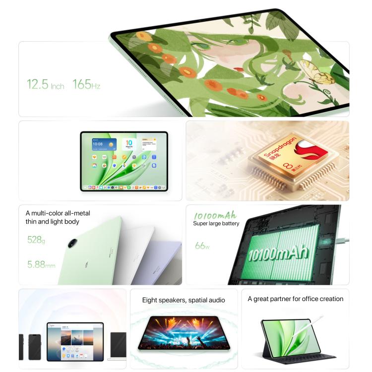 Tablet PC Honor MagicPad3 12,5 polegadas WiFi, 12GB+256GB MagicOS 9.0.1 Qualcomm Snapdragon 8 Gen3 Octa Core, 12GB+256GB