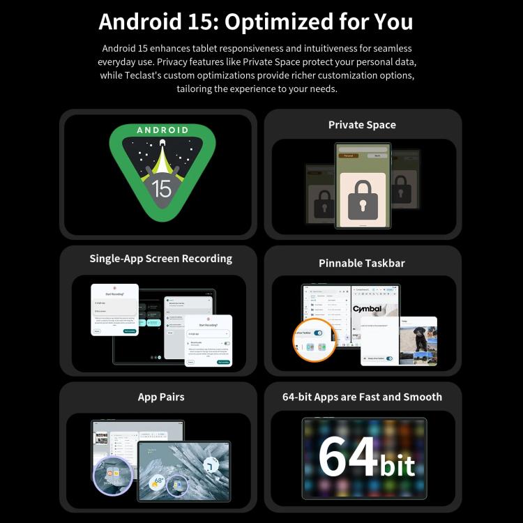 Tablet PC Teclast T60 Pro 4G LTE, 8GB+128GB, 12 polegadas Android 15 MediaTek Helio G99 Octa Core, Suporta Dual SIM, T60 Pro