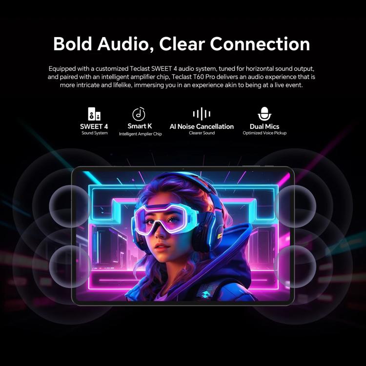 Tablet PC Teclast T60 Pro 4G LTE, 8GB+128GB, 12 polegadas Android 15 MediaTek Helio G99 Octa Core, Suporta Dual SIM, T60 Pro
