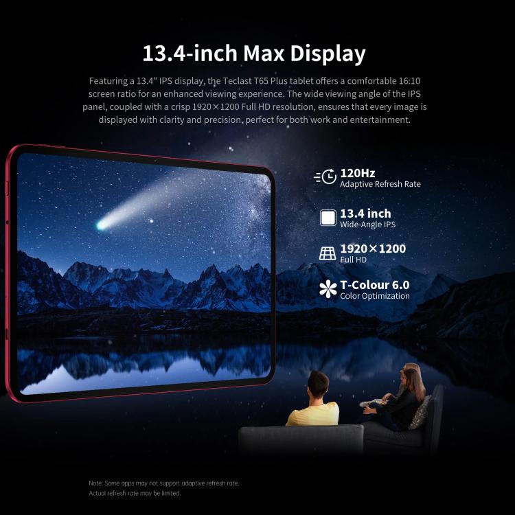 Tablet PC Teclast T65 Plus 4G LTE, 8GB+256GB, 13,4 polegadas Android 15 MediaTek Helio G99 Octa Core, Suporta Dual SIM, T65 Plus