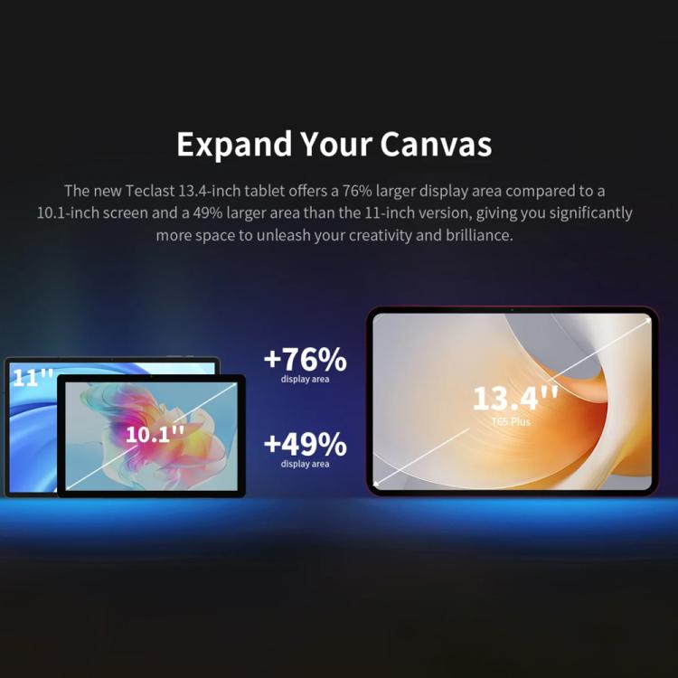 Tablet PC Teclast T65 Plus 4G LTE, 8GB+256GB, 13,4 polegadas Android 15 MediaTek Helio G99 Octa Core, Suporta Dual SIM, T65 Plus