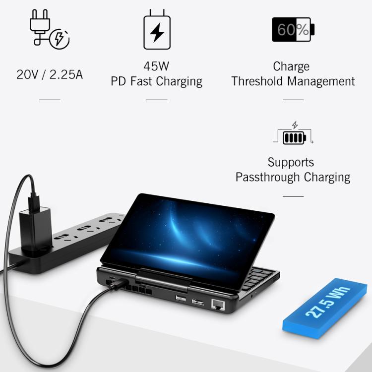 GPD MicroPC 2 PC de Jogo Portátil, 16GB+512GB, 7 polegadas Windows 11 Pro Processador Intel N250, Plugue US, WMC2573AU, WMC2573EU, WMC2573UK, WMC2573US