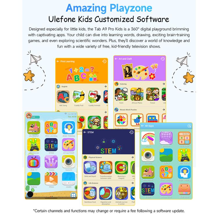 Tablet Infantil Ulefone Tab A10 Pro, 6GB+128GB, 8.68 polegadas Android 15 MediaTek Helio G91 Octa Core Rede 4G, Ficha UE