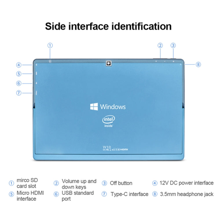 Sistema Windows 10, Intel Gemini Lake N4120 Quad Core até 2,6GHz, com Teclado e Caneta Stylus, Suporte para WiFi de Banda Dupla, Bluetooth, Cartão TF e HDMI, Ficha US, W10 com Teclado e Caneta Stylus