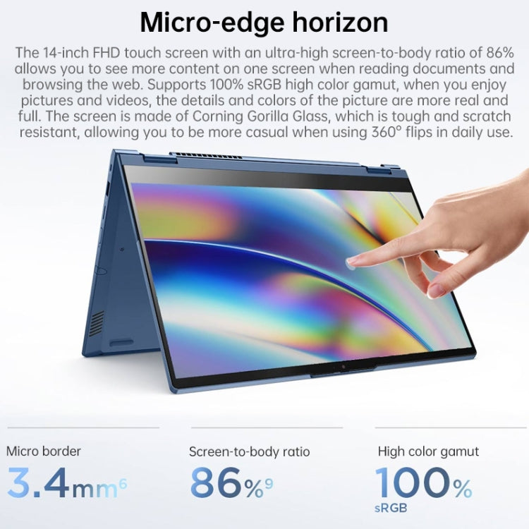 Windows 10 Professional Edition, Intel Core i5-1135G7 Quad Core até 4,2GHz, Suporta WiFi 6 & Bluetooth & HDMI, Ficha US (Azul), Yoga 1JCD Core i5