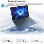 Windows 10 Professional Edition, Intel Core i5-1135G7 Quad Core até 4,2GHz, Suporta WiFi 6 & Bluetooth & HDMI, Ficha US (Azul), Yoga 1JCD Core i5