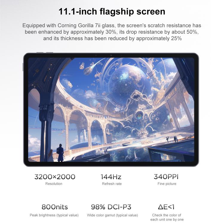 Lenovo Xiaoxin Pad Pro GT 11.1 polegadas Tablet WiFi, 12GB+256GB, Android OS, Qualcomm Snapdragon 8 Gen3 Octa Core, Ficha EUA, 12GB+256GB