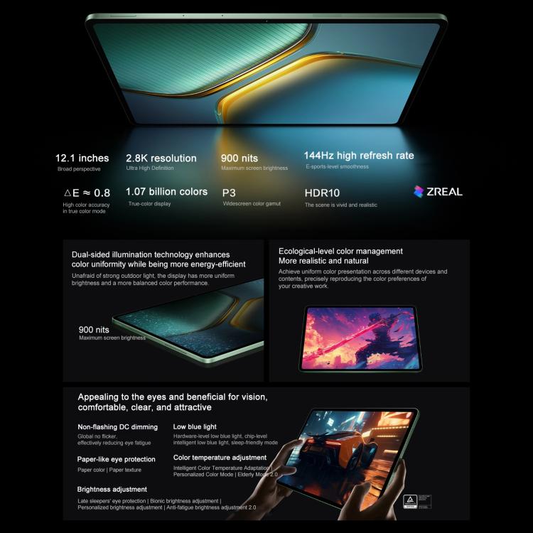 Tablet PC iQOO Pad5 12.1 polegadas, 12GB+256GB, OriginOS 5 MediaTek Dimensity 9300+ Octa Core, 12GB+256GB