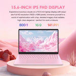 Portátil GXMO T152J 15.6 polegadas, Sem Memória, Windows 11 Pro Intel Celeron N5100 Quad Core, Suporte Desbloqueio por Impressão Digital, Ficha US, Sem Memória, Ficha US