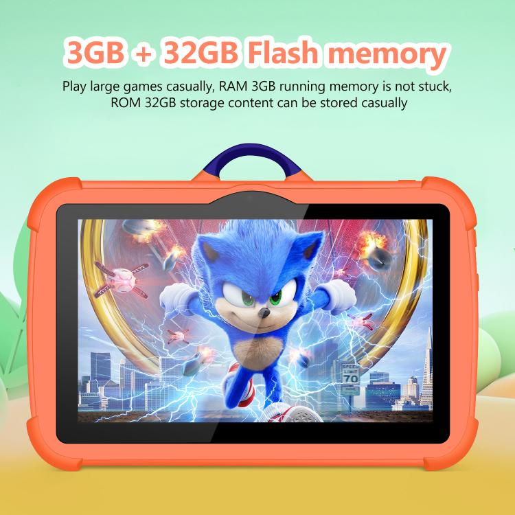 BDF C8 Tablet PC Infantil WiFi de 7 polegadas, 1GB+16GB, Android 8.1 MTK6735 Octa Core CPU, Ficha EUA, 3GB+32GB
