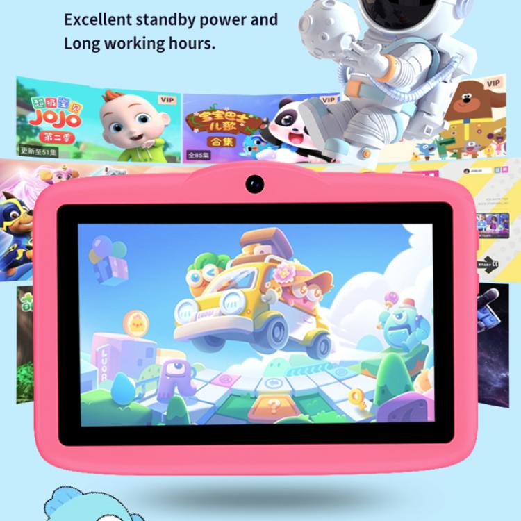Tablet PC Infantil BDF WiFi 7 polegadas com Capa de Silicone Cogumelo, 2GB+32GB, Android 8.1 MTK6735 CPU Quad Core, Plugue EUA, 4GB+64GB