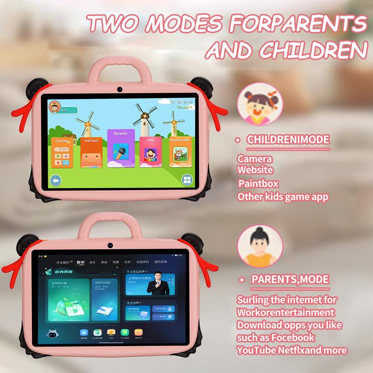 Tablet PC Infantil BDF WiFi 7 polegadas com Capa de Silicone Nezha, 1GB+16GB, Android 8.1 MTK6735 CPU Quad Core, Plugue EUA, 3GB+32GB