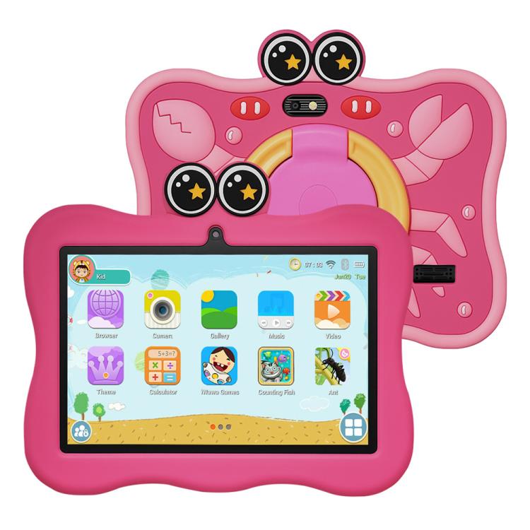 Tablet PC Infantil BDF WiFi 7 polegadas com Capa de Silicone Caranguejo, 1GB+16GB, Android 8.1 MTK6735 CPU Quad Core, Plugue EUA, 3GB+32GB