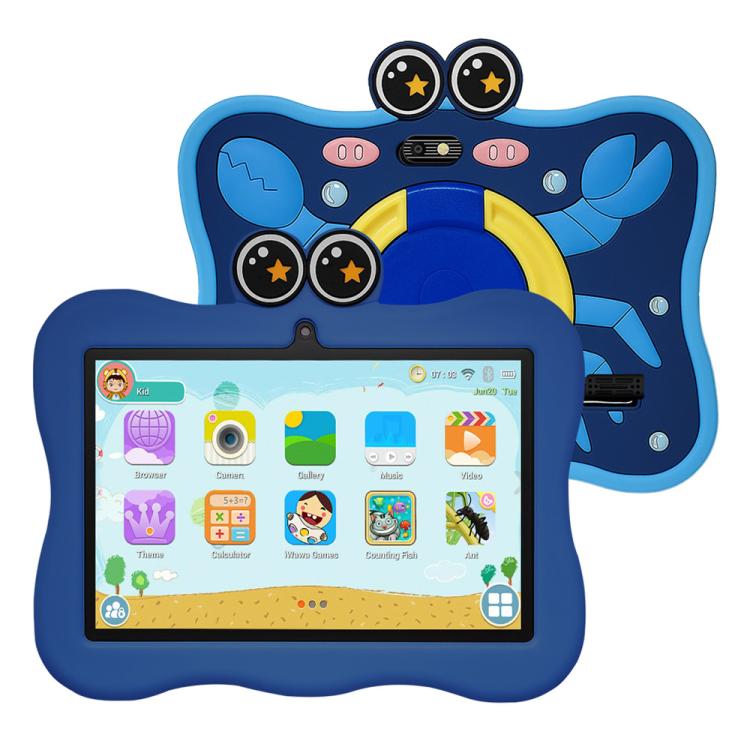 Tablet PC Infantil BDF WiFi 7 polegadas com Capa de Silicone Caranguejo, 1GB+16GB, Android 8.1 MTK6735 CPU Quad Core, Plugue EUA, 3GB+32GB