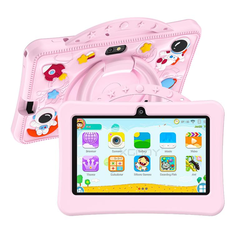 Tablet PC Infantil BDF WiFi 7 polegadas com Capa de Silicone Astronauta Portátil, 1GB+16GB, Android 8.1 MTK6735 CPU Quad Core, Plugue EUA, 3GB+32GB