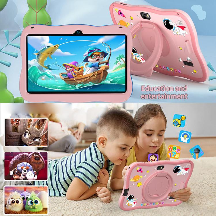 Tablet PC Infantil BDF WiFi 7 polegadas com Capa de Silicone Homem do Espaço, 1GB+16GB, Android 8.1 MTK6735 CPU Quad Core, Plugue EUA, 3GB+32GB