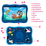 Tablet PC Infantil BDF WiFi 7 polegadas com Capa de Silicone Homem do Espaço, 2GB+32GB, Android 8.1 MTK6735 CPU Quad Core, Plugue EUA, 4GB+64GB